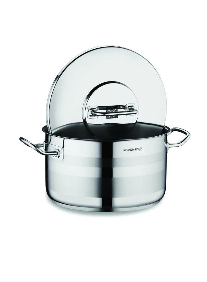 Korkmaz Astra2 Stainless Steel Pot | Induction Base Cooking Stock Pot | Turkish Stainless Steel Cookware - KA2030 36x21 CM - Image 2